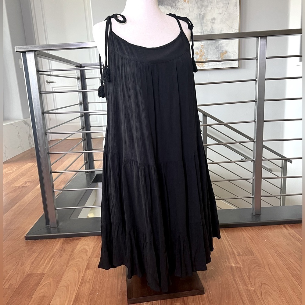 Tiered Mini Dress in Black